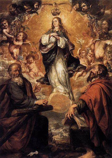 Juan de Valdes Leal Virgin of the Immaculate Conception with Sts Andrew and John the Baptist France oil painting art